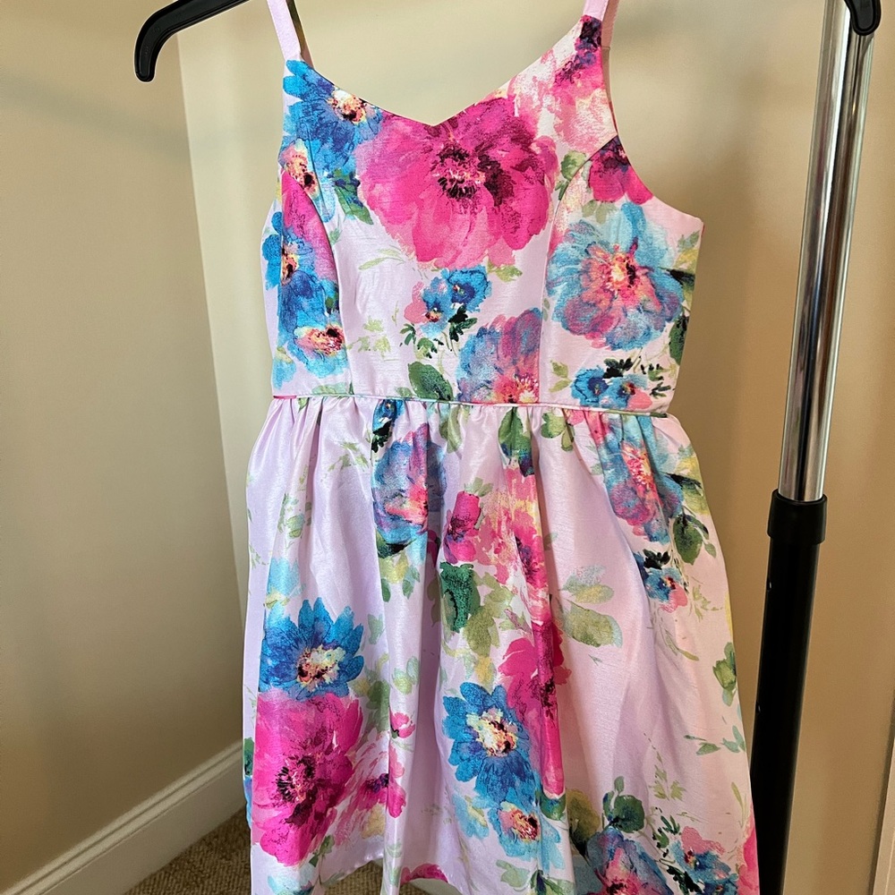 Zhenzi Pink and Blue Spaghetti Strap Sundress